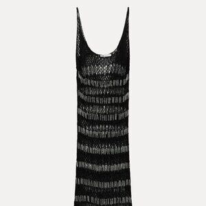 NWT ZARA BEADED MESH DRESS S